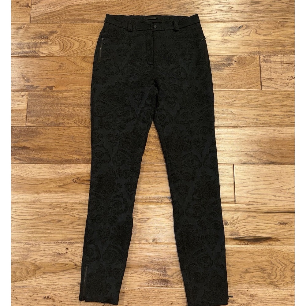 Annette Gortz Eric Black Floral Jacquard Brocade Skinny Pants Trousers Sz 38 4/6